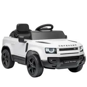 Qaba 12V Ride on Car Licensed Land Rover Defender Kids Electric Car White | Remote Control, 4-Wheel Suspension, Slow Start, 3 Speeds, Battery Powered Vehicle, Lights, Music, Horn, Ages 3-5 Qaba 12V Ride on Car Licensed Land Rover Defender Kids Electric Car White | Remote Control, 4-Wheel Suspension, Slow Start, 3 Speeds, Battery Powered Vehicle, Lights, Music, Horn, Ages 3-5