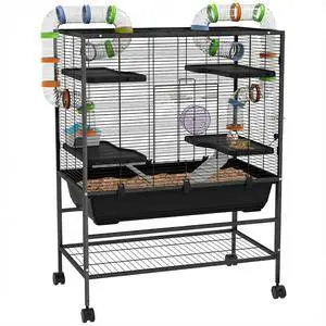PawHut 32" Large Hamster Cage with Storage Shelf for Syrian Hamster, Tubes | Rat Cage, for Gerbils, Running Wheel, Food Dish, Water Bottle PawHut 32" Large Hamster Cage with Storage Shelf for Syrian Hamster, Tubes | Rat Cage, for Gerbils, Running Wheel, Food Dish, Water Bottle
