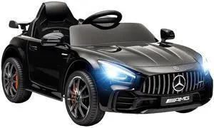 Qaba Mercedes-Benz AMG GTR Licensed 12V Kids Ride on Car Soft Start Black | Battery Powered Electric Car, for Toddlers, Remote Control, Transport Wheels, Lights, Music, Horn, for 3-6 Years Qaba Mercedes-Benz AMG GTR Licensed 12V Kids Ride on Car Soft Start Black | Battery Powered Electric Car, for Toddlers, Remote Control, Transport Wheels, Lights, Music, Horn, for 3-6 Years