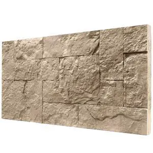 3D Faux Stone Wall Panels Water-Resistant 4' x 2' Beige | 8-Pack, Lightweight Polyurethane Panels, for Interior and Exterior Accent Walls, Cover 61.8 Sq.Ft., 0.6" Thick 3D Faux Stone Wall Panels Water-Resistant 4' x 2' Beige | 8-Pack, Lightweight Polyurethane Panels, for Interior and Exterior Accent Walls, Cover 61.8 Sq.Ft., 0.6" Thick