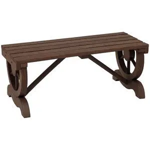 2-Person Wooden Garden Bench Outdoor Wagon Wheel 550 LBS Brown | Front Porch, Backyard Garden, Rustic Country Style Patio Furniture 2-Person Wooden Garden Bench Outdoor Wagon Wheel 550 LBS Brown | Front Porch, Backyard Garden, Rustic Country Style Patio Furniture
