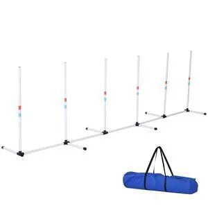 PawHut Adjustable Dog Agility Training Obstacle Set with Weaves Poles and Storage Bag | Storage Bag PawHut Adjustable Dog Agility Training Obstacle Set with Weaves Poles and Storage Bag | Storage Bag