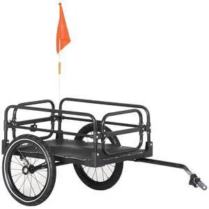 Bike Cargo Trailer with Suspension, 16'' Wheels, 88 lbs Max Load | Bike Wagon, Bicycle Trailer, Triple Safety Features Bike Cargo Trailer with Suspension, 16'' Wheels, 88 lbs Max Load | Bike Wagon, Bicycle Trailer, Triple Safety Features