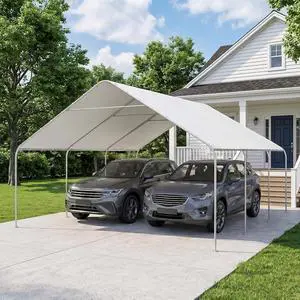 Carport Heavy Duty Party Tent for Car, Truck 19' x 19.5' White | Portable Garage, Outdoor Canopy Tent, Galvanized Steel Frame, for Boat Motorcycle Bike, 8 Legs Carport Heavy Duty Party Tent for Car, Truck 19' x 19.5' White | Portable Garage, Outdoor Canopy Tent, Galvanized Steel Frame, for Boat Motorcycle Bike, 8 Legs