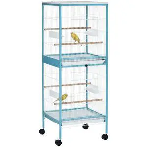 PawHut Large Bird Cage 1.7 ft. Width for Wingspan 55", Light Blue | Bird Aviary Indoor, Multi-Door Design, Fit for a Canary, Finch, Conure PawHut Large Bird Cage 1.7 ft. Width for Wingspan 55", Light Blue | Bird Aviary Indoor, Multi-Door Design, Fit for a Canary, Finch, Conure