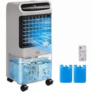 32" Evaporative Air Cooler, 3.2 Gal Water Tank Swamp Cooler Gray | 3-in-1 Ice Cooling Fan, Portable, 60° Oscillation, Humidifier, Remote, for Home Office, 3 Modes, 3 Speeds, 12H Timer 32" Evaporative Air Cooler, 3.2 Gal Water Tank Swamp Cooler Gray | 3-in-1 Ice Cooling Fan, Portable, 60° Oscillation, Humidifier, Remote, for Home Office, 3 Modes, 3 Speeds, 12H Timer