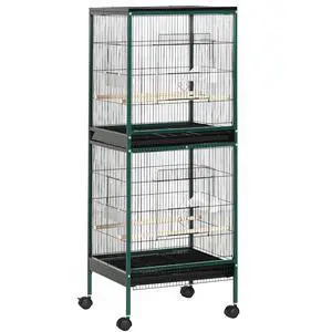 PawHut Large Bird Cage 1.7 ft. Width for Wingspan 55", Green | Bird Aviary Indoor, Multi-Door Design, Fit for a Canary, Finch, Conure PawHut Large Bird Cage 1.7 ft. Width for Wingspan 55", Green | Bird Aviary Indoor, Multi-Door Design, Fit for a Canary, Finch, Conure