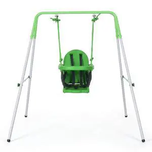 Toddler Swing Set with Metal Stand, 6-36 Months Green | Baby Swing Set, Safety Seat Belt, Backyard Indoor & Outdoor Toddler Swing Set with Metal Stand, 6-36 Months Green | Baby Swing Set, Safety Seat Belt, Backyard Indoor & Outdoor