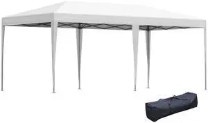 10' x 20' Pop Up Canopy Tent, Outdoor Instant Gazebo, White | Upgraded Heavy Duty Tents for Parties, Sun Shade Shelter, Carry Bag, for Catering, Events, Wedding, Backyard BBQ 10' x 20' Pop Up Canopy Tent, Outdoor Instant Gazebo, White | Upgraded Heavy Duty Tents for Parties, Sun Shade Shelter, Carry Bag, for Catering, Events, Wedding, Backyard BBQ