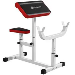 Adjustable Preacher Curl Bench with Brabell Rack 265 LBS | Strength Training, Seated Arm Isolated Barbell Dumbbell Bicep Station, Home Gym Fitness Equipment Adjustable Preacher Curl Bench with Brabell Rack 265 LBS | Strength Training, Seated Arm Isolated Barbell Dumbbell Bicep Station, Home Gym Fitness Equipment