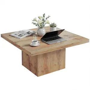 Living Room Table Coffee Table 31.5" x 31.5" Light Brown Wood Grain | 1.6" Thick Tabletop, Wood Rustic, Farmhouse Style, Easy Assembly Living Room Table Coffee Table 31.5" x 31.5" Light Brown Wood Grain | 1.6" Thick Tabletop, Wood Rustic, Farmhouse Style, Easy Assembly