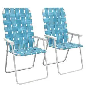 Set of 2 Patio Folding Chairs Classic Outdoor Camping Chairs Blue | Portable, for Lawn, Garden, Pool, Beach, Backyard Set of 2 Patio Folding Chairs Classic Outdoor Camping Chairs Blue | Portable, for Lawn, Garden, Pool, Beach, Backyard