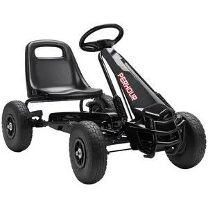 Qaba Go Kart for Kids 4 Wheel Pedal Go Cart Adjustable Seat Ages 3-8 Black | Steering EVA Wheels, Brake, Outdoor Racer Ride On Pedal Car Qaba Go Kart for Kids 4 Wheel Pedal Go Cart Adjustable Seat Ages 3-8 Black | Steering EVA Wheels, Brake, Outdoor Racer Ride On Pedal Car