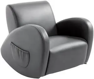 Qaba Kids Sofa Rocking Chair with Side Pocket Toddler Chair Grey | Toddler Armchair, PU Leather, For Children Qaba Kids Sofa Rocking Chair with Side Pocket Toddler Chair Grey | Toddler Armchair, PU Leather, For Children