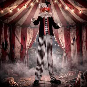 106" Large Animatronic Clown Halloween Animated Decor Horror Prop | Animated Holiday Decoration, Scary Sound and Move, Light Up Eyes, Sound Touch Activated, Haunted House, Party, Outdoor Indoor 106" Large Animatronic Clown Halloween Animated Decor Horror Prop | Animated Holiday Decoration, Scary Sound and Move, Light Up Eyes, Sound Touch Activated, Haunted House, Party, Outdoor Indoor