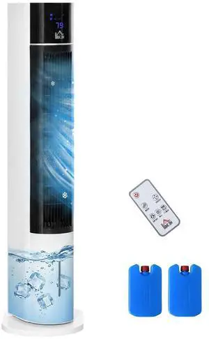 42" 3-In-1 Evaporative Air Cooler 52° Oscillating Portable White | Swamp Cooler, Water Tank, Humidifier, Ice Cooling Fan, for Home Office, 3 Modes, 3 Speeds, 12H Timer, Remote 42" 3-In-1 Evaporative Air Cooler 52° Oscillating Portable White | Swamp Cooler, Water Tank, Humidifier, Ice Cooling Fan, for Home Office, 3 Modes, 3 Speeds, 12H Timer, Remote