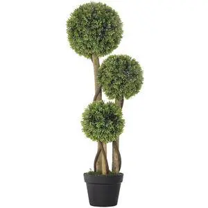 Artificial Plant 3 Ball Boxwood Topiary Tree Outdoor Light Green | Indoor & Outdoor Fake Plants, Artificial Tree in Pot, Home Office, Living Room Decor Artificial Plant 3 Ball Boxwood Topiary Tree Outdoor Light Green | Indoor & Outdoor Fake Plants, Artificial Tree in Pot, Home Office, Living Room Decor