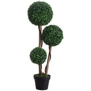 Artificial Plant 3 Ball Boxwood Topiary Tree Outdoor Dark Green | Indoor & Outdoor Fake Plants, Artificial Tree in Pot, Home Office, Living Room Decor Artificial Plant 3 Ball Boxwood Topiary Tree Outdoor Dark Green | Indoor & Outdoor Fake Plants, Artificial Tree in Pot, Home Office, Living Room Decor