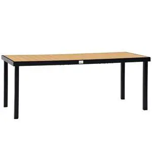 75" x 35" Outdoor Dining Table for 8 People Rectangular Natural | Aluminum Frame Garden Table, All-Weather Faux Wood Top, Lawn, Patio 75" x 35" Outdoor Dining Table for 8 People Rectangular Natural | Aluminum Frame Garden Table, All-Weather Faux Wood Top, Lawn, Patio