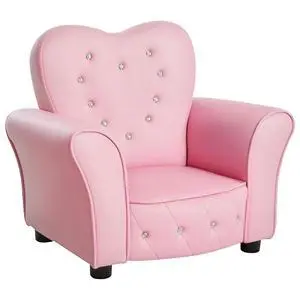 Qaba Kids Sofa Tufted Princess Chair for Preschool Child Pink | Toddler, Upholstered, Princess Couch Furniture, Diamond Decoration Qaba Kids Sofa Tufted Princess Chair for Preschool Child Pink | Toddler, Upholstered, Princess Couch Furniture, Diamond Decoration