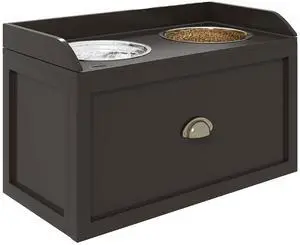 PawHut Dog Feeding Station with Storage Drawer, Dog Food Storage Cabinet with 2 Removable Elevated Pet Bowls for Large Sized Dogs, Coffee | 2 Removable Elevated Pet Bowls, for Large Sized Breeds PawHut Dog Feeding Station with Storage Drawer, Dog Food Storage Cabinet with 2 Removable Elevated Pet Bowls for Large Sized Dogs, Coffee | 2 Removable Elevated Pet Bowls, for Large Sized Breeds
