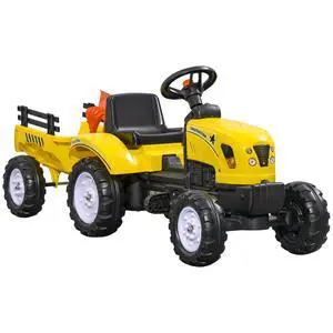 Kids Ride on Farm Tractor Manual Pedal for Age 3 Years Old Yellow | Ride on Car, Back Storage Trailer, Shovel & Rake, Horn Kids Ride on Farm Tractor Manual Pedal for Age 3 Years Old Yellow | Ride on Car, Back Storage Trailer, Shovel & Rake, Horn