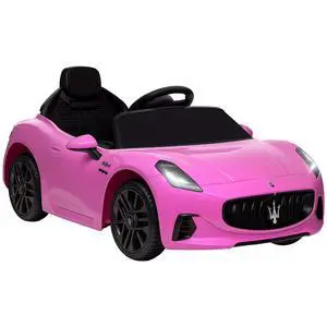 Qaba 12V Kids Electric Car Maserati Gran Turismo Licensed for Kids Pink | Remote Control, Toddler Electric Vehicle, Auxiliary Wheel, Soft Start, LED Lights, Music, Horn, 3 Speeds Qaba 12V Kids Electric Car Maserati Gran Turismo Licensed for Kids Pink | Remote Control, Toddler Electric Vehicle, Auxiliary Wheel, Soft Start, LED Lights, Music, Horn, 3 Speeds