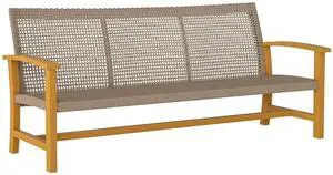 Wicker Outdoor Couch 3-Seat Patio Sofa 1000 lbs. Capacity Teak | Rattan Design, Acacia Wood Patio Furniture Couch, Steel Seat and Armrests, Backyard Porch Wicker Outdoor Couch 3-Seat Patio Sofa 1000 lbs. Capacity Teak | Rattan Design, Acacia Wood Patio Furniture Couch, Steel Seat and Armrests, Backyard Porch