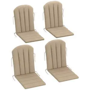 Adirondack Chair Cushion Set of 4, 49" x 20" x 2", Beige | Outdoor Cushions with Ties, 25D High-Density Foam, High Back Patio Chair Pads, Fade Resistant for Patio Furniture Adirondack Chair Cushion Set of 4, 49" x 20" x 2", Beige | Outdoor Cushions with Ties, 25D High-Density Foam, High Back Patio Chair Pads, Fade Resistant for Patio Furniture