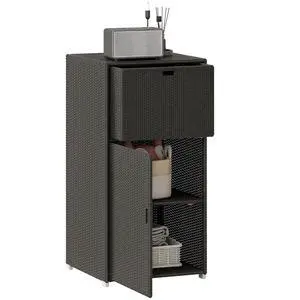 Outdoor Towel Rack & Pool Storage 24" x 24" x 47" Dark Brown | Cabinet/Hot Tub Accessory Storage, PE Rattan Cabinet, Basket Drawer, Poolside, Spa Outdoor Towel Rack & Pool Storage 24" x 24" x 47" Dark Brown | Cabinet/Hot Tub Accessory Storage, PE Rattan Cabinet, Basket Drawer, Poolside, Spa