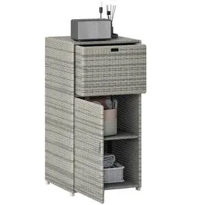 Outdoor Towel Rack & Pool Storage 24" x 24" x 47" Gray | Cabinet/Hot Tub Accessory Storage, PE Rattan Cabinet, Basket Drawer, Poolside, Spa Outdoor Towel Rack & Pool Storage 24" x 24" x 47" Gray | Cabinet/Hot Tub Accessory Storage, PE Rattan Cabinet, Basket Drawer, Poolside, Spa