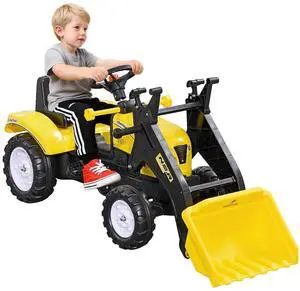 Kids Manual Pedal Ride-On Excavator with Front Loader Digger Yellow | Ride-On Tractor, for 3 Year Old Kids Manual Pedal Ride-On Excavator with Front Loader Digger Yellow | Ride-On Tractor, for 3 Year Old