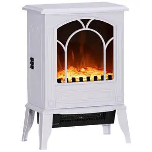 22" Electric Fireplace Stove 725W / 1450W White | Free Standing Fire Place Heater, Realistic Flame Effect, Overheat Safety Protection 22" Electric Fireplace Stove 725W / 1450W White | Free Standing Fire Place Heater, Realistic Flame Effect, Overheat Safety Protection