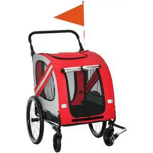 2-in-1 Pet Bike Trailer for Medium Dogs | Road-Visibility Dog Stroller Bicycle Carrier, Weather-Strong Bike Wagon Trailer, Sidecar Attachment 2-in-1 Pet Bike Trailer for Medium Dogs | Road-Visibility Dog Stroller Bicycle Carrier, Weather-Strong Bike Wagon Trailer, Sidecar Attachment