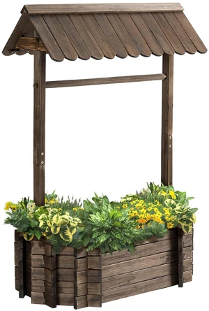 Wishing Well Planter Wooden Raised Garden Bed for Outdoor Garden | Ornamental Outdoor Flower Planter, Yard, Lawn, Home Decor Wishing Well Planter Wooden Raised Garden Bed for Outdoor Garden | Ornamental Outdoor Flower Planter, Yard, Lawn, Home Decor