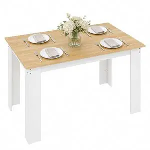 47" Dining Table for 4-6 People Rectangular Wood Effect Oak & White | Modern Kitchen Table, Dining Room, Living Room 47" Dining Table for 4-6 People Rectangular Wood Effect Oak & White | Modern Kitchen Table, Dining Room, Living Room