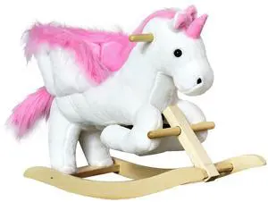 Qaba Unicorn Baby Rocking Horse Toy for Kids with Heavy-Duty Support System | Lullaby Song, Plush Ride on Horse, Pretend Play Interactive Toy, for Toddlers 18-36 Months Qaba Unicorn Baby Rocking Horse Toy for Kids with Heavy-Duty Support System | Lullaby Song, Plush Ride on Horse, Pretend Play Interactive Toy, for Toddlers 18-36 Months