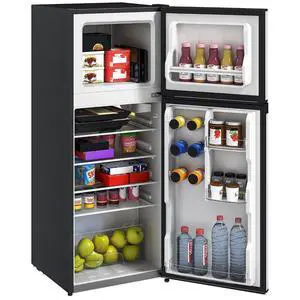 4 Cu.Ft Mini Fridge with Freezer Double Reversible Door Black | Compact Refrigerator, Adjustable Thermostat, Shelf, for Bedroom Dorm Home Office, Energy Efficient 4 Cu.Ft Mini Fridge with Freezer Double Reversible Door Black | Compact Refrigerator, Adjustable Thermostat, Shelf, for Bedroom Dorm Home Office, Energy Efficient