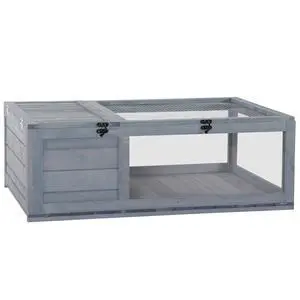 PawHut Wooden Tortoise Habitat Indoor Tortoise House Enclosure Gray | Outdoor Reptile Cage, for Lizards, Geckos PawHut Wooden Tortoise Habitat Indoor Tortoise House Enclosure Gray | Outdoor Reptile Cage, for Lizards, Geckos