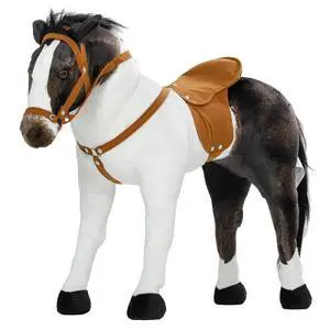 Qaba Ride on Horse with Neighing Sound for Toddlers 3-8 Years Old Brown | Stuffed Animal Horse Toy, for Kids, Padding Qaba Ride on Horse with Neighing Sound for Toddlers 3-8 Years Old Brown | Stuffed Animal Horse Toy, for Kids, Padding