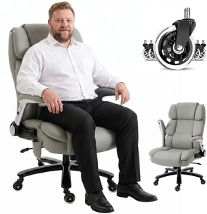 400 Lbs Heavy Duty Office Chair with Adjustable Lumbar Support Gray 400 Lbs Heavy Duty Office Chair with Adjustable Lumbar Support Gray