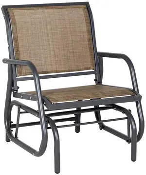 Porch Glider Steel Frame Light Mixed Brown Porch Glider Steel Frame Light Mixed Brown
