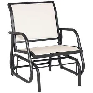 Porch Glider Steel Frame Cream White Porch Glider Steel Frame Cream White