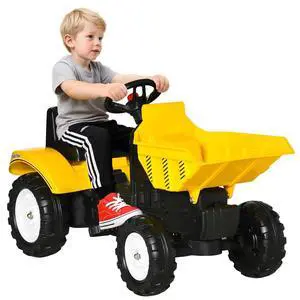 Ride On Excavator with Manual Control Bucket for Ages 3-6 Yellow Ride On Excavator with Manual Control Bucket for Ages 3-6 Yellow
