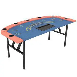 Poker Table Foldable, 72" Portable, 8 Players, 220 LBS, Blue Poker Table Foldable, 72" Portable, 8 Players, 220 LBS, Blue