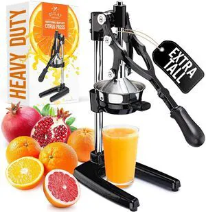 Extra Tall Cast Iron Juicer - Fits Any Glass, Heavy Duty Manual Citrus Juicer with Detachable Strainers for Easy Cleaning, Perfect for Bartenders, Juice Lovers & Health Enthusiasts Extra Tall Cast Iron Juicer - Fits Any Glass, Heavy Duty Manual Citrus Juicer with Detachable Strainers for Easy Cleaning, Perfect for Bartenders, Juice Lovers & Health Enthusiasts