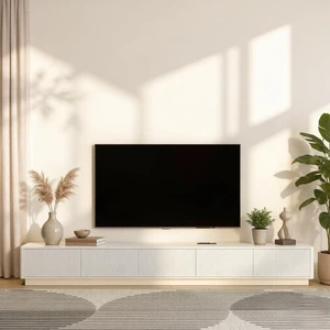 98 Extra Long TV Media Console with 16 Color Led Lights and Outlets, White 98 Extra Long TV Media Console with 16 Color Led Lights and Outlets, White