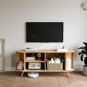 50 Fluted Entertainment Center for TVS Up to 55, Oak 50 Fluted Entertainment Center for TVS Up to 55, Oak