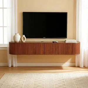 71 Long Floating TV Stand with Storage Cabinet, Walnut 71 Long Floating TV Stand with Storage Cabinet, Walnut