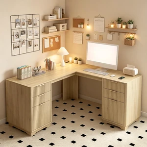 60 Inch L Shaped Computer Desk with USB Charging Ports and Storage Drawer Cabinets, Modern Wood Corner Writing Desk for Home Office Workstation, Light Oak 60 Inch L Shaped Computer Desk with USB Charging Ports and Storage Drawer Cabinets, Modern Wood Corner Writing Desk for Home Office Workstation, Light Oak